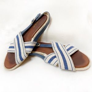 ModCloth White and Blue Strap Flat Sandals